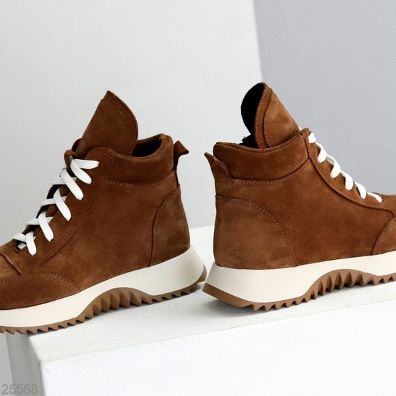 Шикарні спортивні замшеві руді черевики на флісі | Зображення 6