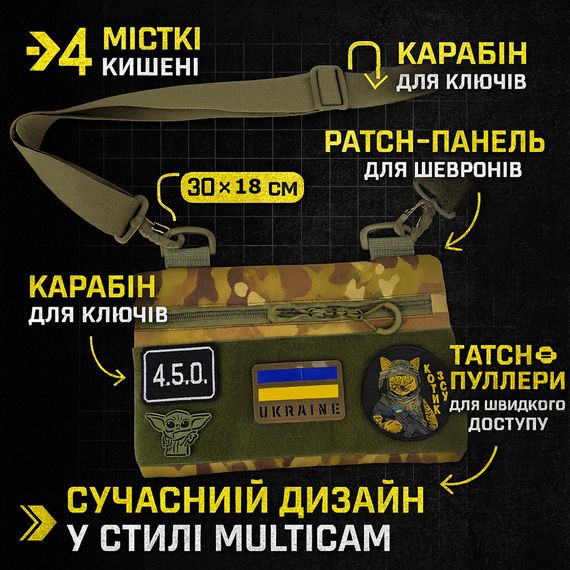 Сумки чоловічі тактичні, Чоловіча портативна сумка через плече, Чоловіча сумка для тактичних цілей AQ-71