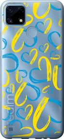 Чехол на Realme C21 Сердца UA "5292u-2321-17620"