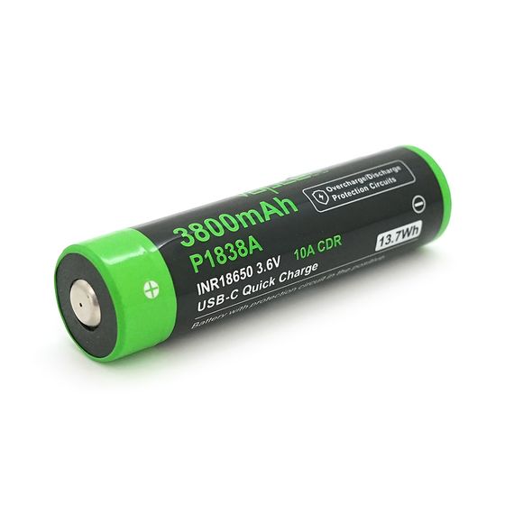 Акумулятор 18650 Li-Ion Vapcell P1838A, 3800mAh, 10A, 3.6V (2.5-4.2V) | Зображення 3