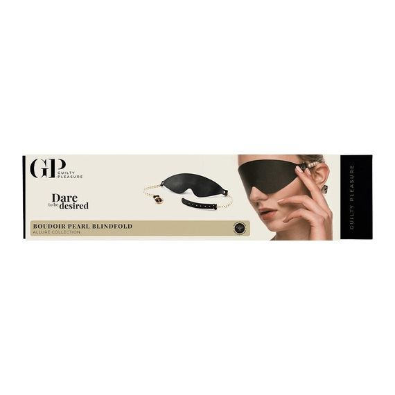 Маска BDSM Boudoir Pearl Blindfold Guilty Pleasure, чорно-золота Sex Aura | Зображення 1