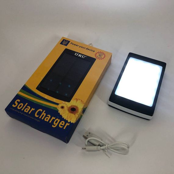 УМБ Power Bank Solar 40000 mAh мобільне зарядне із сонячною панеллю та лампою. AH-924 Колір: чорний | Зображення 4