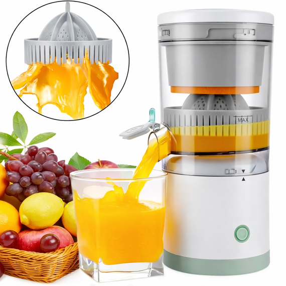 ОЧЕНКА! Акумуляторна соковичавниця Citrus Juicer від USB 0.4 л (Плохе паковання, немає носика 3424) | Зображення 8