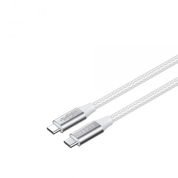 Кабель USB-C to USB-C HAVIT HV-CB6290 PD100W 5A 1м White | Зображення 3