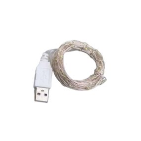 Гирлянда роса 10 метров USB на 100 led светодиодов капля белый провод белая USB100L10MWW