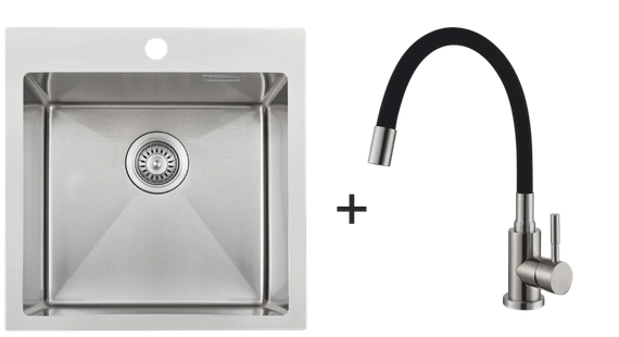 Мийка BR 50x50 Celldecor + Змішувач FKM 56 Flex Inox 8213.401.0037