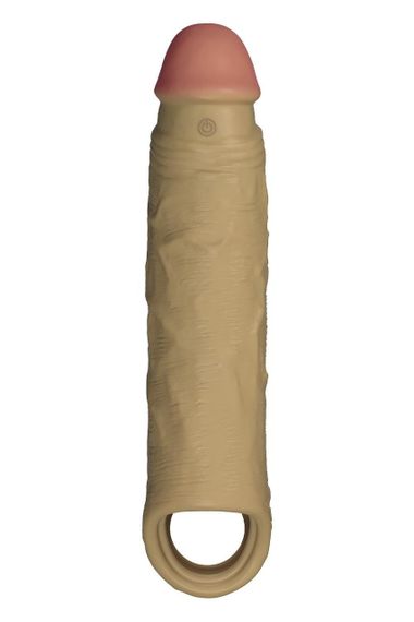 Реалистичная вибронасадка Shaft Vibrating Sheath Size 2 Oak с пультом, 22.3 см sexstyle | Зображення 4
