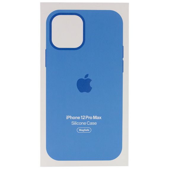 Чохол Silicone case (AAA) full with Magsafe and Animation для Apple iPhone 12 Pro Max (6.7") Синій / Capri Blue | Зображення 4