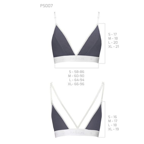 Спортивный топ с двойными бретелями Passion PS007 TOP M, dark grey | Зображення 4