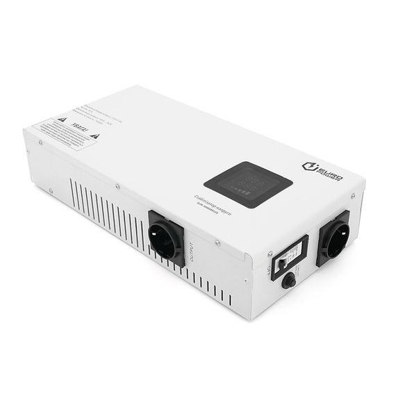Стабілізатор напруги релейний настінного монтажу Europower SLIM-3000SBR LED, 3000VA 2700W, 140-270Vac, SHUKO 2, Q2 (475*260*138) | Зображення 1
