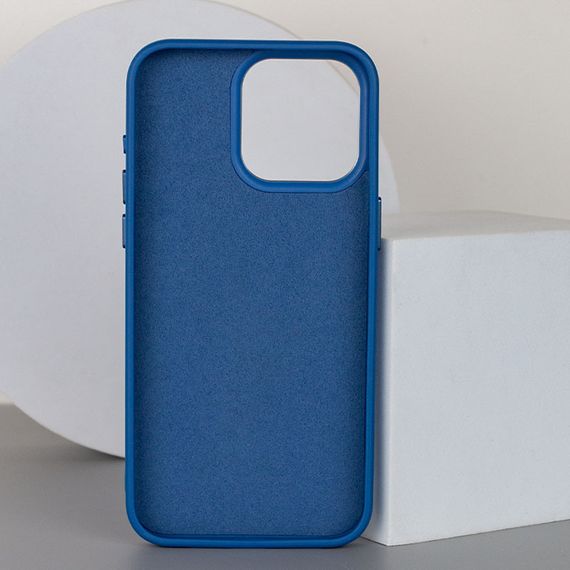 Кожаный чехол Bonbon Leather Metal Style with MagSafe для Apple iPhone 13 Pro (6.1") Синий / Indigo | Зображення 1