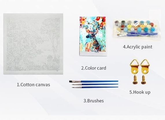 Картина за номерами "Лісовий олень" Bougimal 40×50см, набір для малювання акрилом без рами, творчій подарунок | Зображення 2