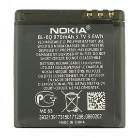 Акумулятор Nokia BL-6Q 970 mAh Original