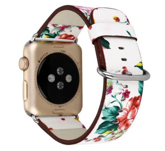 Кожаный ремешок Primo White Flower для Apple Watch 38mm / 40mm / 41mm размер S