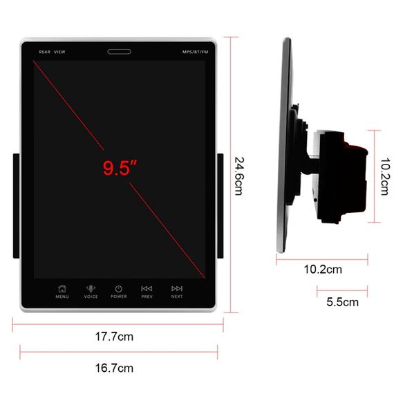 Автомагнітола 2 DIN CML PLAY PI-908 XPRO вертикальний екран 9.5 ANDROID 2/16Gb USB AUX BT чорний (42115-PI-908_4780) | Зображення 3
