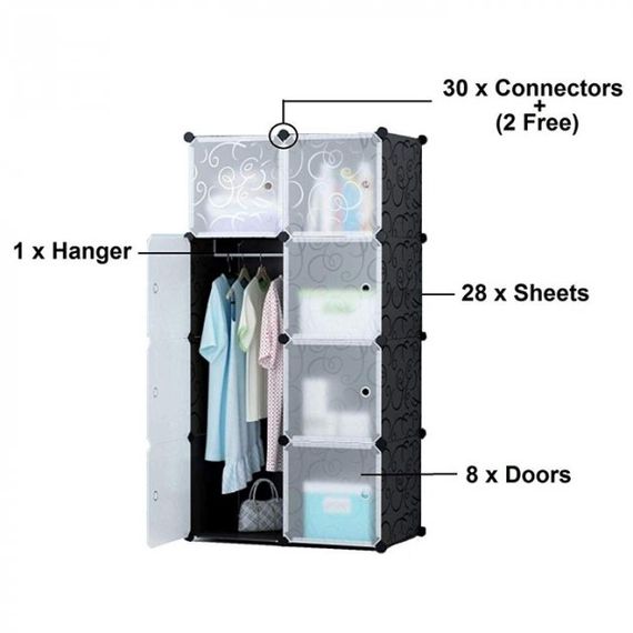 Складной шкаф Storage Cube Cabinet МР 28-51 Пластиковый шкаф – органайзер для вещей, 146х76x37 см | Зображення 3
