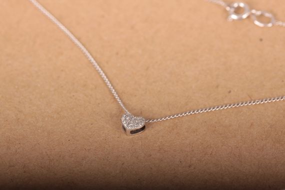Подвеска сердечко из белого золота на цепочке | Зображення 5