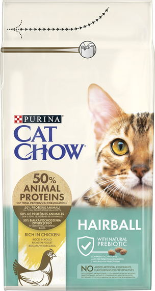 Сухий корм Purina Cat Chow Hairball для дорослих котів, проти утворення волосяних кульок, курка 1.5кг | Зображення 1