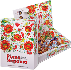 Набір цукерок Рідна Україна АМЕТИСТ ПЛЮС художня коробка (213673)