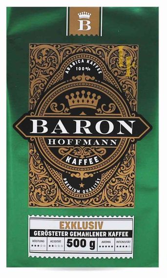Кава натуральна мелена Baron Hoffmann Exclusiv 500 г (Німеччина)