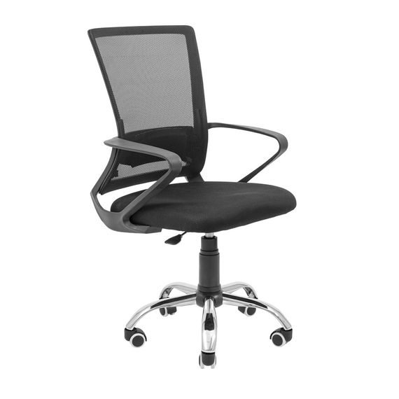 Крісло Робін Хром Піастра Сітка чорна