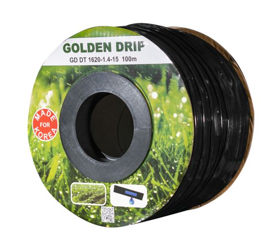 Капельная лента 8 mil шаг 15см бухта 100 метров эмитерная GOLDEN DRIP | Зображення 1