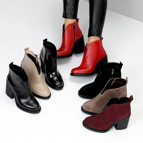 Яркие красные кожаные ботильоны — универсальная элегантность | Зображення 9