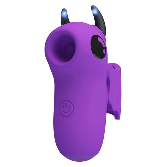 Вакуумний вібратор на палець PRETTY LOVE MAGIC DEVIL з ріжками, фіолетовий Sex Aura | Зображення 1