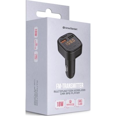 FM модулятор Armorstandart ASF1 18W QC3.0 2xUSB black (ARM82826) | Зображення 3
