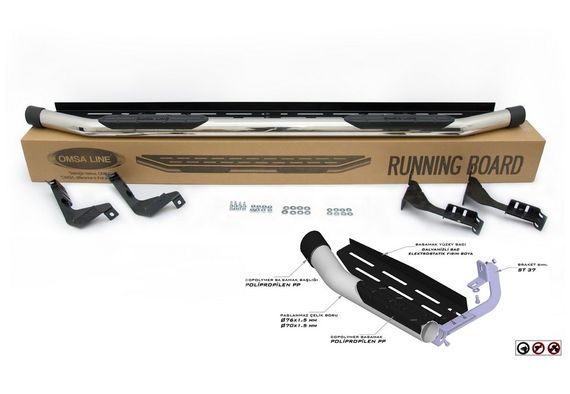 Боковые пороги Amazon Inox (2 шт., нерж) 76 мм для Nissan Navara/NP300 2016-2024 | Зображення 2