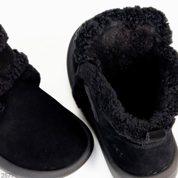 Зручні теплі зимові замшеві чорні черевики на липучці | Зображення 6