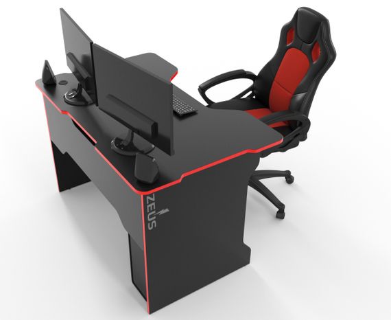 Стол компьютерный ZEUS TRON Stalker черныйкрасный Стол ZEUS TRON Stalker черныйкрасный | Зображення 2