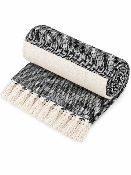 Полотенце-пештемаль пляжное Love You Home ly60188 100х180 см черное | Зображення 7