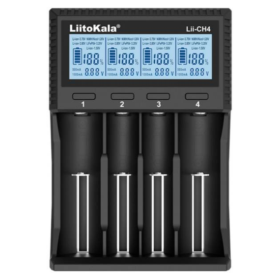 Универсальная зарядка для аккумуляторов LiitoKala Lii-CH4, 4xАА/ ААА, 26650, 21700, 20700, 18650, 18490, 18350