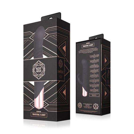 Вібратор-кролик Rosy Gold - Rabbit Vibrator with thrusting function - Black Sex Aura | Зображення 7