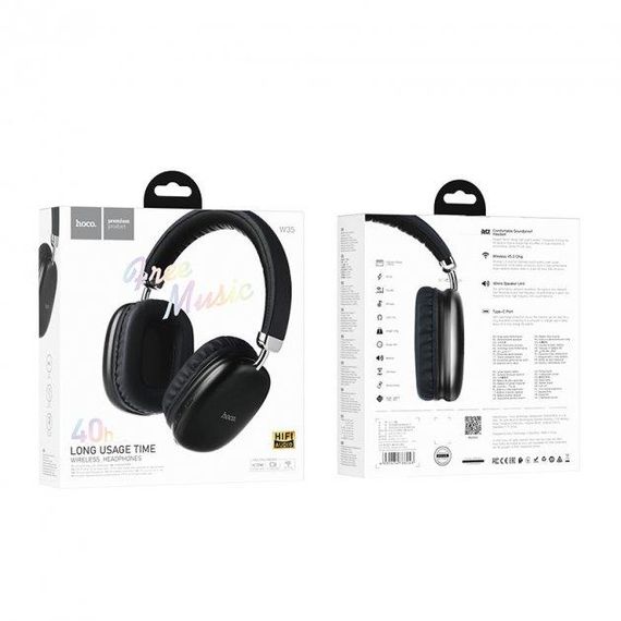 Беспроводные блютузы наушники с микрофоном HOCO W35 Black | Зображення 4