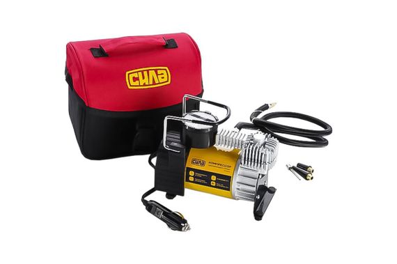 Компрессор автомобильный однопоршневой (37л/мин 10Атм 15А) (автостоп) СИЛА