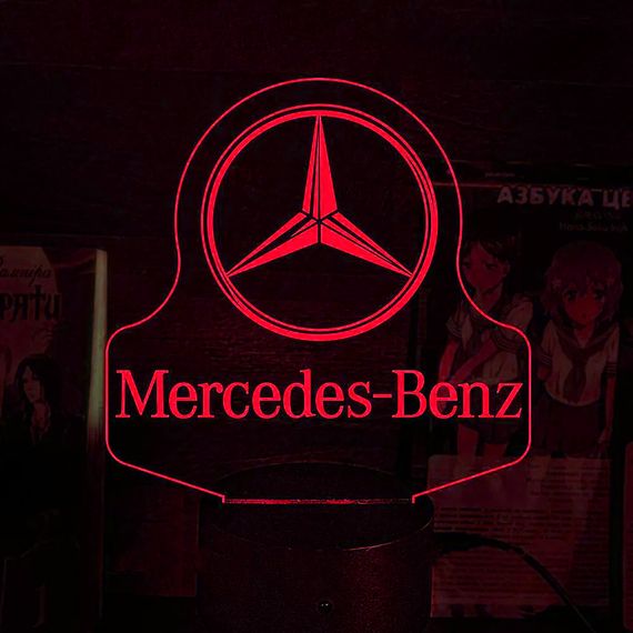 Акриловый светильник-ночник Mercedes-Benz красный tty-n000514