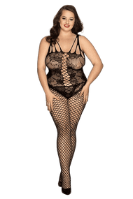 Бодистокинг JSY «Нежная Люси» Черный Plus Size (XL/2XL/3XL)