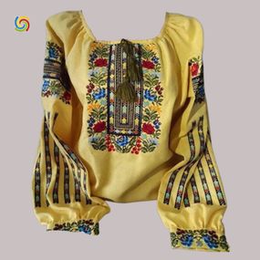 Рубашка Украинская вышиванка 777298212 цвет жёлтый размер XXXL