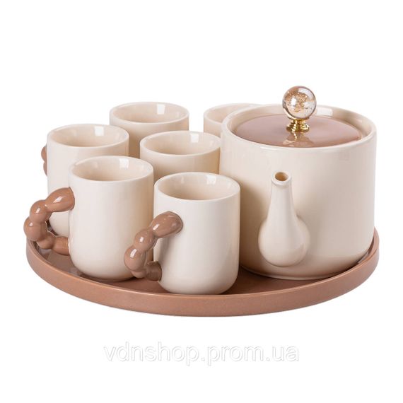 Чайный сервиз на 6 персон с фарфоровой подставкой HP-15-24 | Зображення 5
