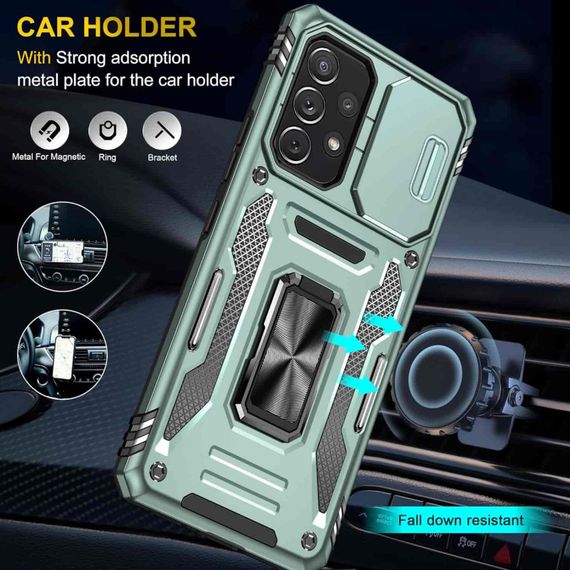 Ударостійкий чохол Camshield Army Ring для Samsung Galaxy A73 5G Зелений / Light Green | Зображення 1