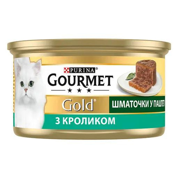 Вологий корм Purina GOURMET GOLD для дорослих котів, паштет із кроликом 85г | Зображення 1