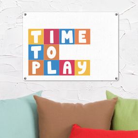 Металева табличка Time to play 26х18,5 см (MET_20J034_WH)