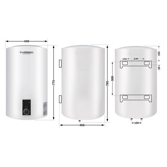 Водонагреватель электрический Thermo Alliance 80 л вертикальный, сухой ТЭН 2,0 кВт D80V20J3(D)K | Зображення 1