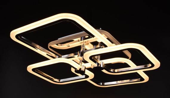 Люстра світлодіодна стельова LED світильник для квартири на стелю лед з пультом 26116 Хром 11х48х60 см. | Зображення 2