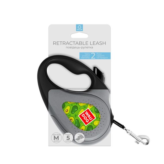 Рулетка для собак Waudog R-Leash M с рисунком "Авокадо", лента, 5 м | Зображення 2