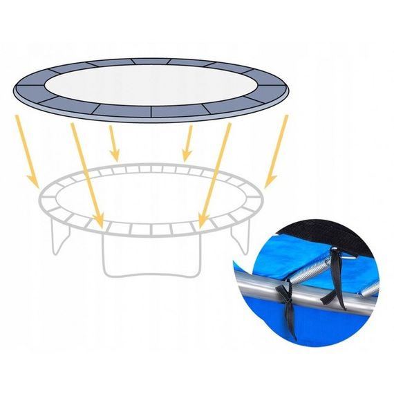 Накидка на пружини для батута Atleto 374 см 12 ft захист пружин різнокольоровий (42411720) | Зображення 2