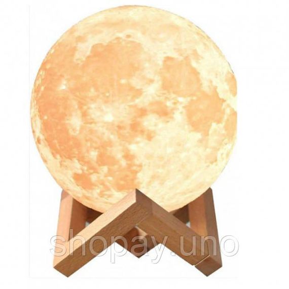 Нічник на батарейках Moon Lamp 13 см, Нічник для дитини в спальню, Нічники для спалень з акумулятором XA-34 | Зображення 7