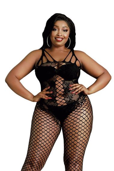 Бодістокінг-комбінезон Moonlight Plus Model 04, Чорний, One Size, ONE SIZE